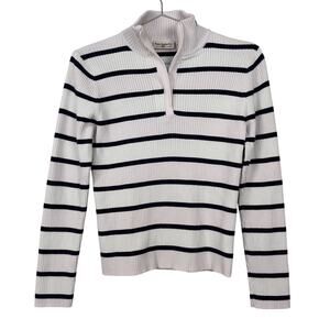 Polo Jeans Co Ralph Lauren Striped Sweater White Navy Pink Large Vintage Y2K‎